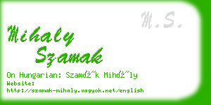 mihaly szamak business card